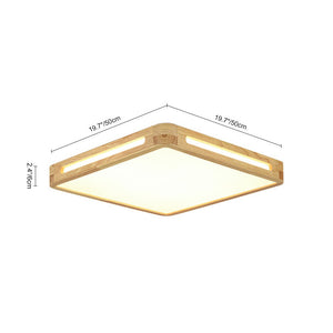 LightFixturesUSA - Scandinavian Wooden Dimmable LED Square Flush Mount - Ceiling Light - 15.7 in - 