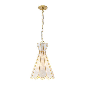LightFixturesUSA - Sculptural Bloom 1 - Light Brass Capiz Shell Glass Pendant - Pendant Light - 2 Packs (Pre - Order & 2 - 4 Weeks) - 