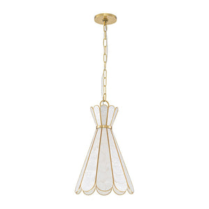 LightFixturesUSA - Sculptural Bloom 1 - Light Brass Capiz Shell Glass Pendant - Pendant Light - 2 Packs (Pre - Order & 2 - 4 Weeks) - 