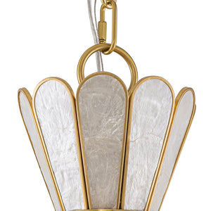 LightFixturesUSA - Sculptural Bloom 1 - Light Brass Capiz Shell Glass Pendant - Pendant Light - 2 Packs (Pre - Order & 2 - 4 Weeks) - 