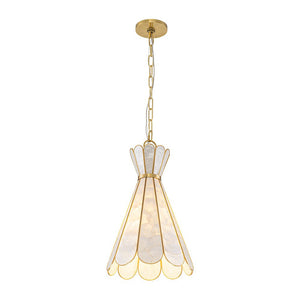 LightFixturesUSA - Sculptural Bloom 1 - Light Brass Capiz Shell Glass Pendant - Pendant Light - 2 Packs (Pre - Order & 2 - 4 Weeks) - 