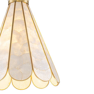 LightFixturesUSA - Sculptural Bloom 1 - Light Brass Capiz Shell Glass Pendant - Pendant Light - 2 Packs (Pre - Order & 2 - 4 Weeks) - 