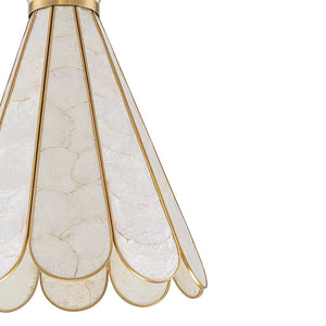 LightFixturesUSA - Sculptural Bloom 1 - Light Brass Capiz Shell Glass Pendant - Pendant Light - 2 Packs (Pre - Order & 2 - 4 Weeks) - 