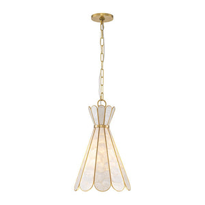 LightFixturesUSA - Sculptural Bloom 1 - Light Brass Capiz Shell Glass Pendant - Pendant Light - 2 Packs (Pre - Order & 2 - 4 Weeks) - 