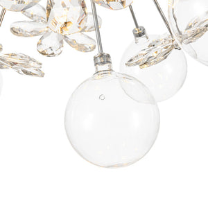 LightFixturesUSA - Sculptural Bloom Dandelion Crystal Floral Bubble Chandelier - Chandelier - Chrome - 