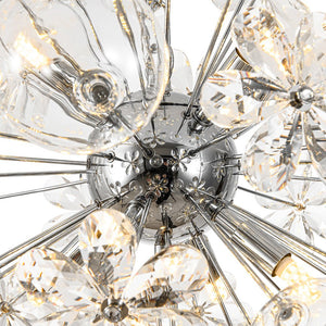 LightFixturesUSA - Sculptural Bloom Dandelion Crystal Floral Bubble Chandelier - Chandelier - Chrome - 