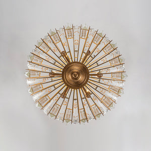 LightFixturesUSA-Sculptural Glam 6-Light Distressed Gold Crystal Orb Chandelier-Chandelier-22 in-