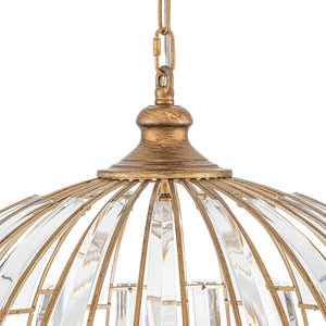 LightFixturesUSA-Sculptural Glam 6-Light Distressed Gold Crystal Orb Chandelier-Chandelier-22 in-