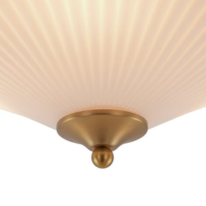 LightFixturesUSA - Sculptural Shine Opal Glass Pleated Cone Semi Flush Mount - Ceiling Light - 15.7 in - 