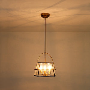 LightFixturesUSA - Seeded Glass Drum Semi Flush Mount / Pendant Light - Ceiling Light - 14 in - 