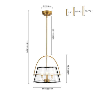 LightFixturesUSA - Seeded Glass Drum Semi Flush Mount / Pendant Light - Ceiling Light - 14 in - 