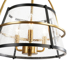 LightFixturesUSA - Seeded Glass Drum Semi Flush Mount / Pendant Light - Ceiling Light - 14 in - 