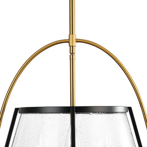 LightFixturesUSA - Seeded Glass Drum Semi Flush Mount / Pendant Light - Ceiling Light - 14 in - 