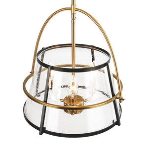 LightFixturesUSA - Seeded Glass Drum Semi Flush Mount / Pendant Light - Ceiling Light - 14 in - 