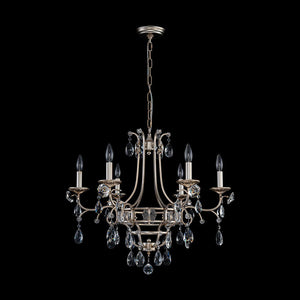 LightFixturesUSA - Shabby Chic 6 - Light Crystal Empire Candle Chandelier - Chandelier - 27.6 in. - 