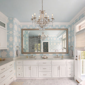 LightFixturesUSA - Shabby Chic 6 - Light Crystal Empire Candle Chandelier - Chandelier - 27.6 in. - 