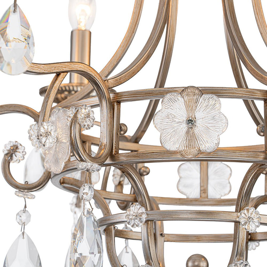 LightFixturesUSA - Shabby Chic 6 - Light Crystal Empire Candle Chandelier - Chandelier - 27.6 in. - 