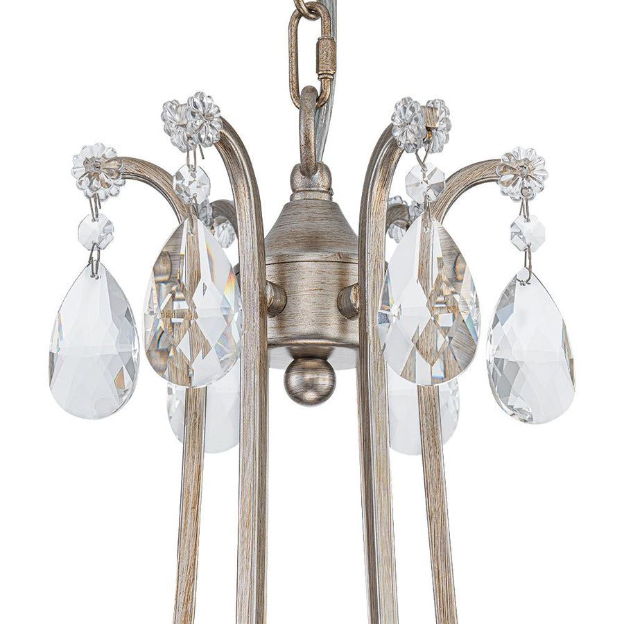 LightFixturesUSA - Shabby Chic 6 - Light Crystal Empire Candle Chandelier - Chandelier - 27.6 in. - 