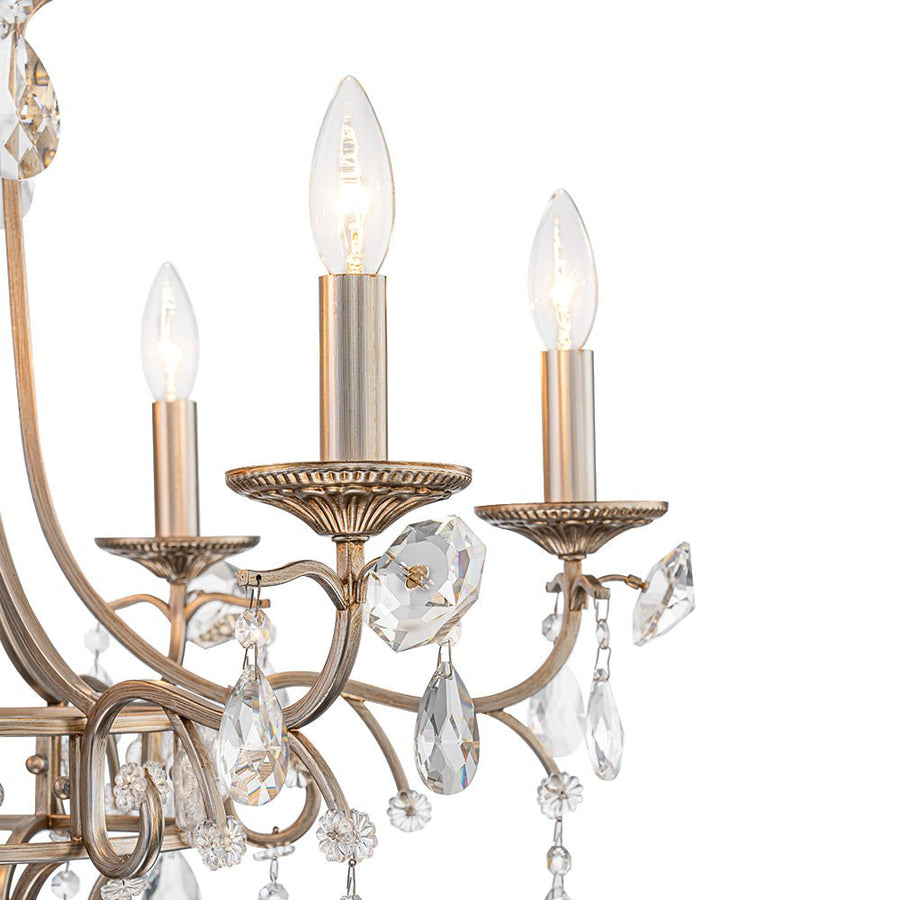 LightFixturesUSA - Shabby Chic 6 - Light Crystal Empire Candle Chandelier - Chandelier - 27.6 in. - 
