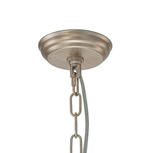 LightFixturesUSA - Shabby Chic Antique Silver Crystal Cage Pendant Light - Chandelier - 21.7 in. - 