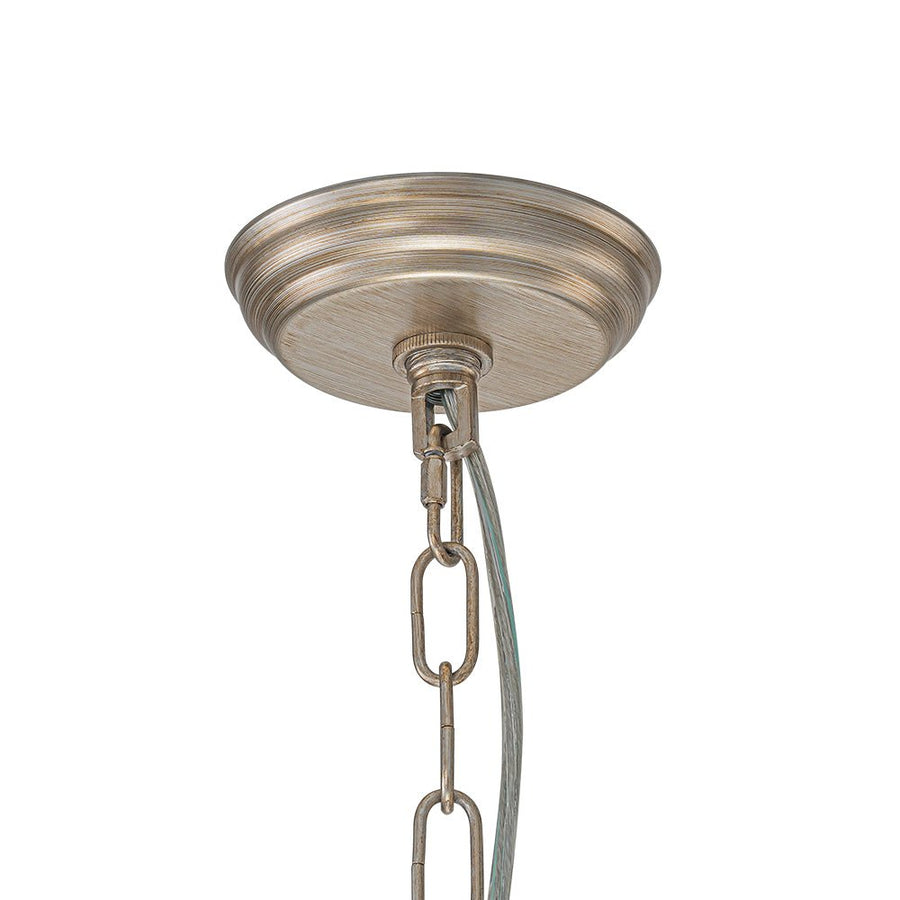 LightFixturesUSA - Shabby Chic Antique Silver Crystal Cage Pendant Light - Chandelier - 21.7 in. - 