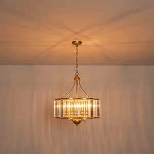 LightFixturesUSA-Shabby Chic Antique Silver Crystal Cage Pendant Light-Chandelier-Gold-