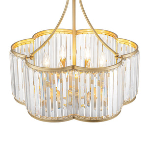 LightFixturesUSA-Shabby Chic Antique Silver Crystal Cage Pendant Light-Chandelier-Gold-