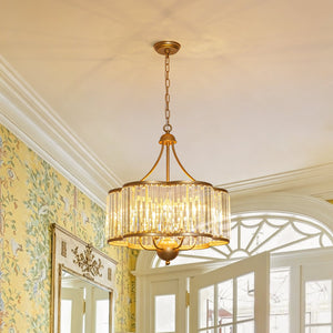 LightFixturesUSA-Shabby Chic Antique Silver Crystal Cage Pendant Light-Chandelier-Gold-
