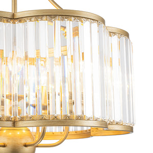 LightFixturesUSA-Shabby Chic Antique Silver Crystal Cage Pendant Light-Chandelier-Gold-