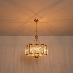 LightFixturesUSA-Shabby Chic Antique Silver Crystal Cage Pendant Light-Chandelier-Gold-