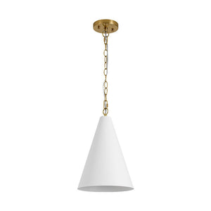 LightFixturesUSA - Shaker 1 - Light Brass White Iron Conical Kitchen Pendant - Pendant Light - 2 Packs - 