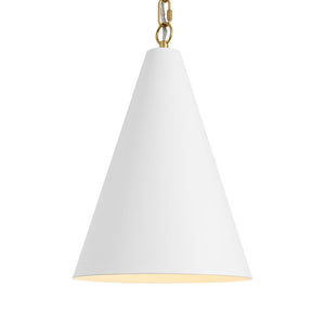LightFixturesUSA - Shaker 1 - Light Brass White Iron Conical Kitchen Pendant - Pendant Light - 2 Packs - 