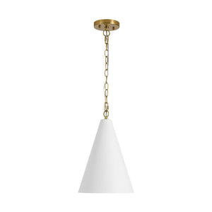 LightFixturesUSA - Shaker 1 - Light Brass White Iron Conical Kitchen Pendant - Pendant Light - 2 Packs - 