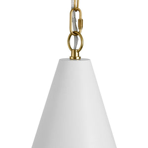 LightFixturesUSA - Shaker 1 - Light Brass White Iron Conical Kitchen Pendant - Pendant Light - 2 Packs - 