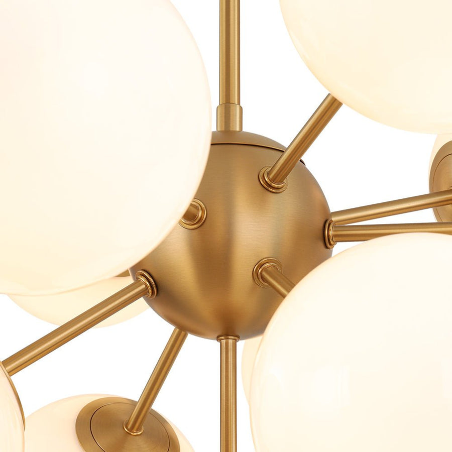 LightFixturesUSA - Shine Lustre Opal Glass Bubble Sputnik Semi Flush Chandelier - Chandelier - Brass - 