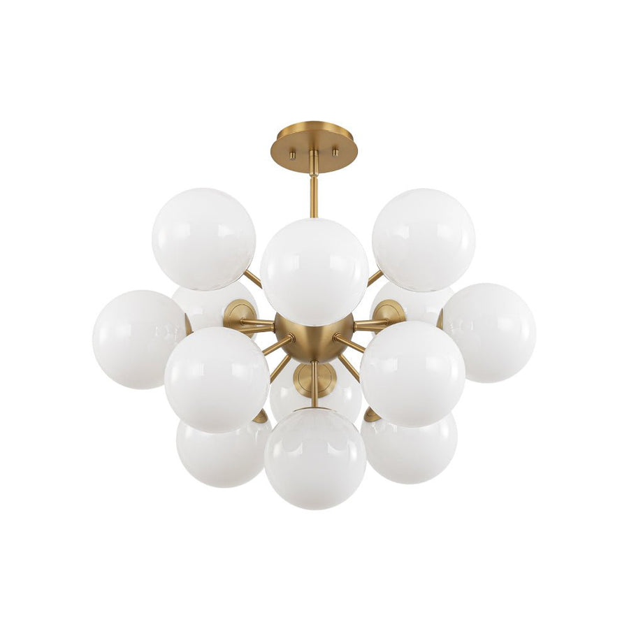 LightFixturesUSA - Shine Lustre Opal Glass Bubble Sputnik Semi Flush Chandelier - Chandelier - Brass - 