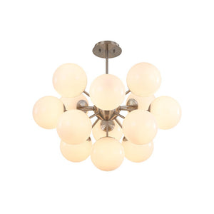 LightFixturesUSA - Shine Lustre Opal Glass Bubble Sputnik Semi Flush Chandelier - Chandelier - Brass - 