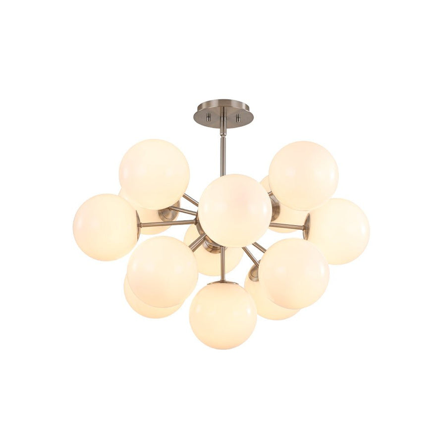 LightFixturesUSA - Shine Lustre Opal Glass Bubble Sputnik Semi Flush Chandelier - Chandelier - Brass - 