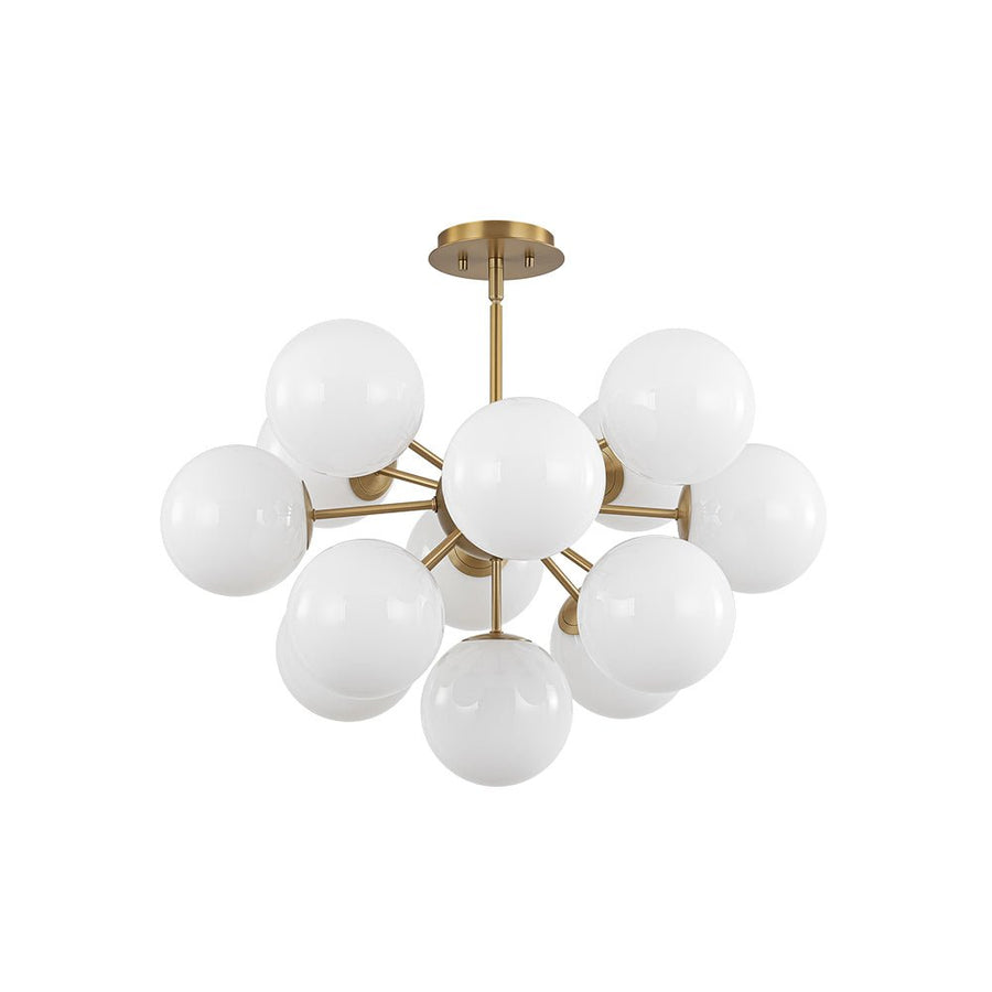 LightFixturesUSA - Shine Lustre Opal Glass Bubble Sputnik Semi Flush Chandelier - Chandelier - Brass - 