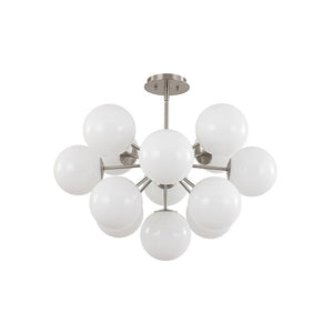 LightFixturesUSA - Shine Lustre Opal Glass Bubble Sputnik Semi Flush Chandelier - Chandelier - Brass - 