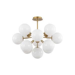 LightFixturesUSA - Shine Lustre Opal Glass Bubble Sputnik Semi Flush Chandelier - Chandelier - Brass - 