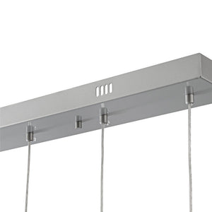 LightFixturesUSA - Silver 5 - Light Clear Glass Teardrop Linear Island Pendant - Chandelier - Silver - 