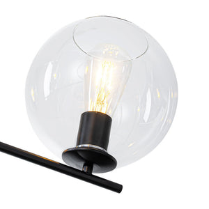 LightFixturesUSA - Simple 4 - light Clear Glass Globe Round Sputnik Chandelier - Chandelier - Black - 