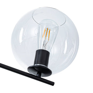 LightFixturesUSA - Simple 4 - light Clear Glass Globe Round Sputnik Chandelier - Chandelier - Black - 