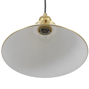 LightFixturesUSA - Simple Brass 1 - Light Metal Flat Conical Kitchen Pendant - Pendant Light - 11 in - 