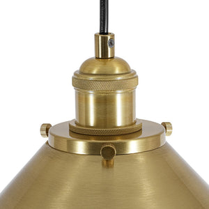 LightFixturesUSA - Simple Brass 1 - Light Metal Flat Conical Kitchen Pendant - Pendant Light - 11 in - 