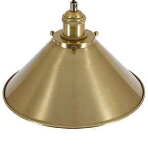 LightFixturesUSA - Simple Brass 1 - Light Metal Flat Conical Kitchen Pendant - Pendant Light - 11 in - 