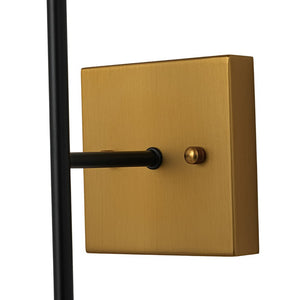 LightFixturesUSA - Simple Brass Black 1 - Light Glass Globe Vanity Wall Sconce - Wall Sconce - 1 Pack - 