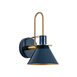 LightFixturesUSA-Single Cone Mid-century Wall Light Wall Sconce-Wall Sconce-Blue-