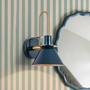LightFixturesUSA-Single Cone Mid-century Wall Light Wall Sconce-Wall Sconce-Blue-